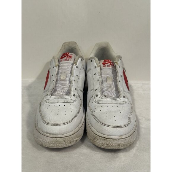 Nike Air Force 1 White University Red Size 6y (missing Laces) - Picture 6 of 10